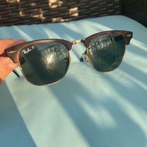 Ray Ban Polarized Classic ClubMaster Tortoiseshell Sunglasses Barely Worn